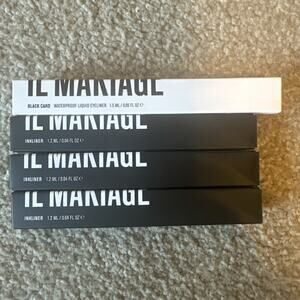 NIB IL Makiage 3 Inkliner in Black + 1 Black Card Liquid Eyeliner - FULL SIZES